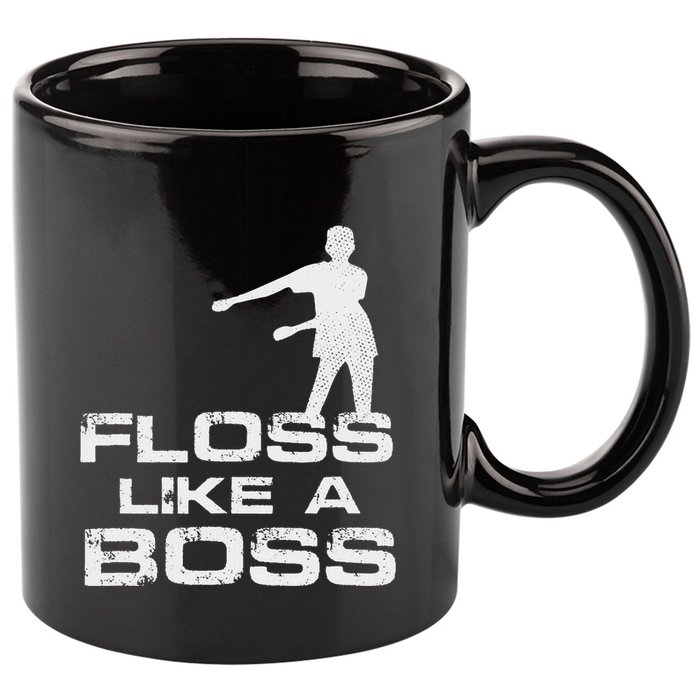 Floss Like A Boss Funny Dance Distress 11oz C Handle Ceramic Mug