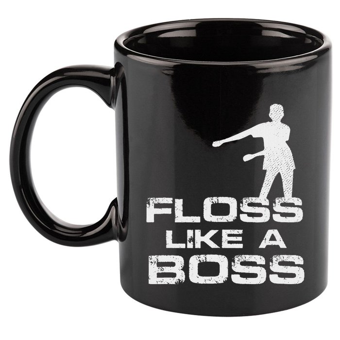 Floss Like A Boss Funny Dance Distress 11oz C Handle Ceramic Mug