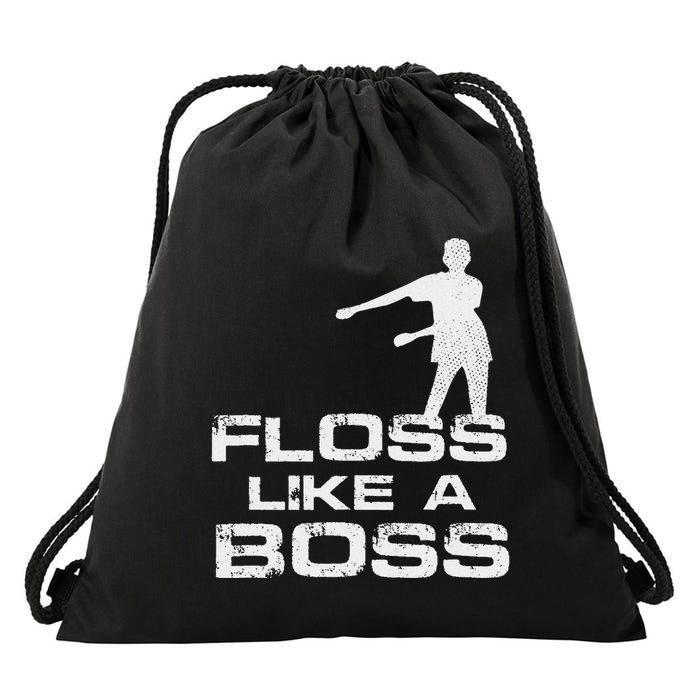 Floss Like A Boss Funny Dance Distress Drawstring Bag