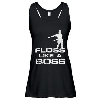 Floss Like A Boss Funny Dance Distress Ladies Essential Flowy Tank