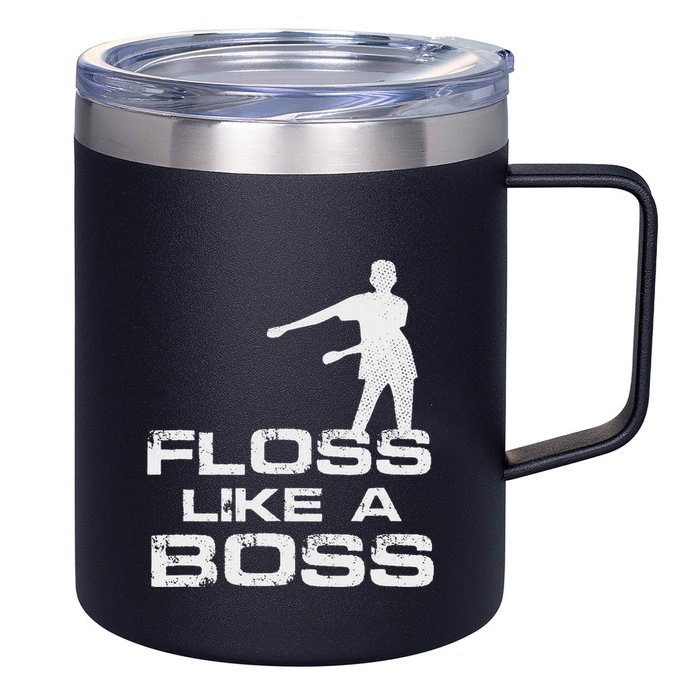 Floss Like A Boss Funny Dance Distress 12oz Stainless Steel Coffee Mug