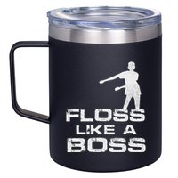 Floss Like A Boss Funny Dance Distress 12oz Stainless Steel Coffee Mug