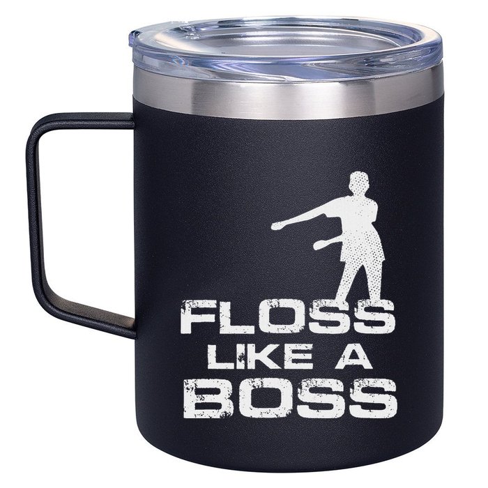 Floss Like A Boss Funny Dance Distress 12oz Stainless Steel Coffee Mug