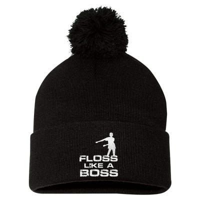 Floss Like A Boss Funny Dance Distress Pom Pom 12in Knit Beanie