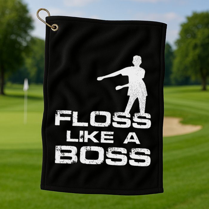 Floss Like A Boss Funny Dance Distress Golf Towel