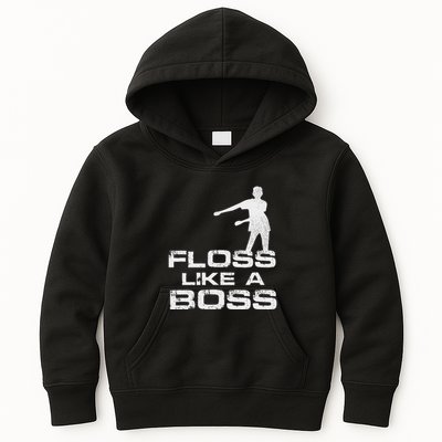 Floss Like A Boss Funny Dance Distress Kids Hoodie
