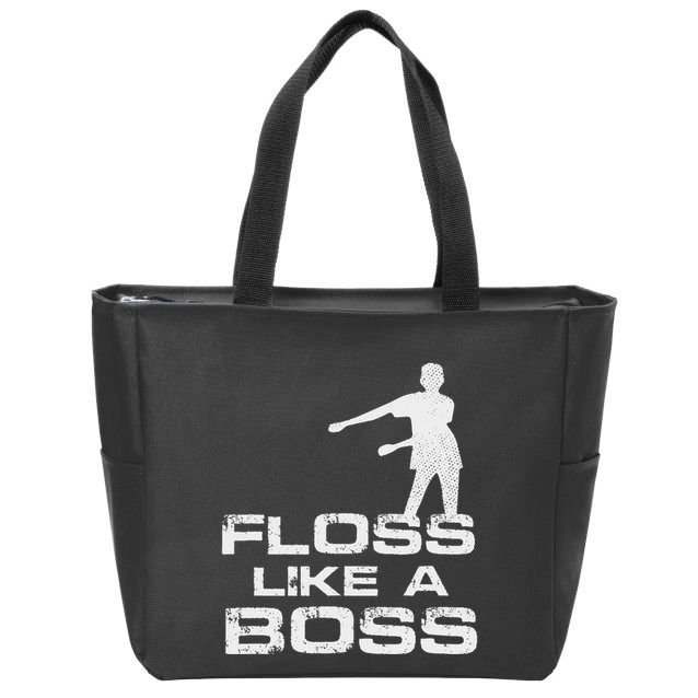 Floss Like A Boss Funny Dance Distress Zip Tote Bag