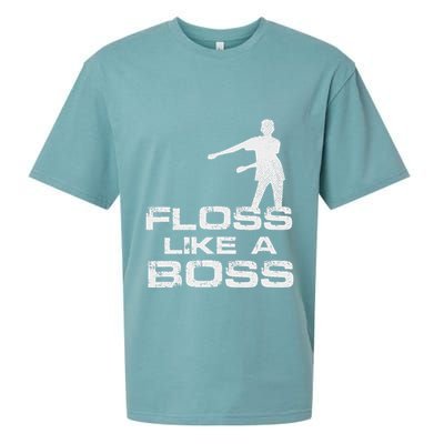 Floss Like A Boss Funny Dance Distress Sueded Cloud Jersey T-Shirt