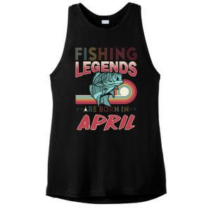 Fishing Legends Are Born In April Ladies PosiCharge Tri-Blend Wicking Tank