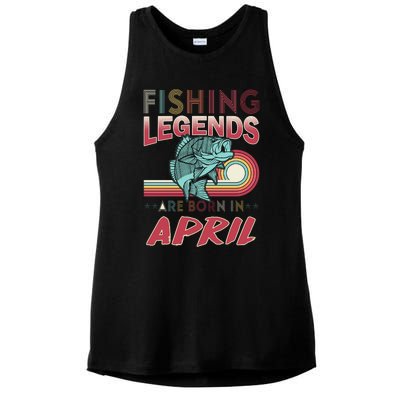 Fishing Legends Are Born In April Ladies PosiCharge Tri-Blend Wicking Tank