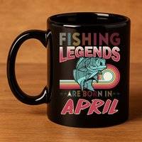 Fishing Legends Are Born In April 11oz C Handle Ceramic Mug