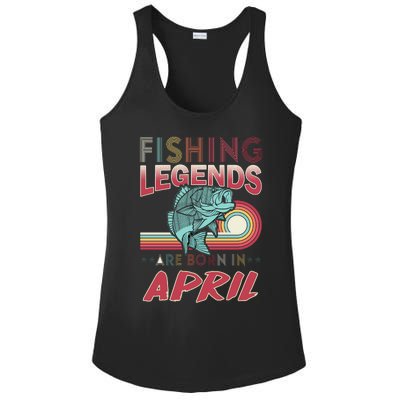 Fishing Legends Are Born In April Ladies PosiCharge Competitor Racerback Tank