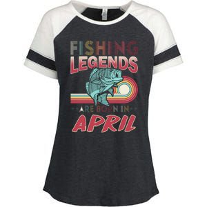 Fishing Legends Are Born In April Enza Ladies Jersey Colorblock Tee