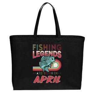 Fishing Legends Are Born In April Cotton Canvas Jumbo Tote