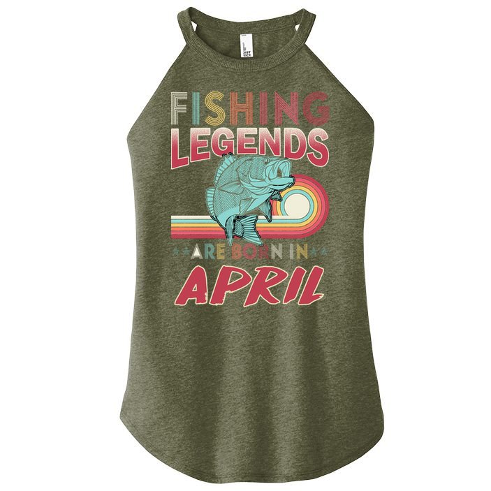 Fishing Legends Are Born In April Women's Perfect Tri Rocker Tank