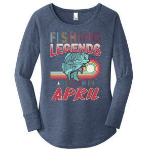 Fishing Legends Are Born In April Women's Perfect Tri Tunic Long Sleeve Shirt