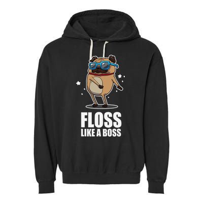 Floss Like A Boss Pug Floss Dance Dog Garment-Dyed Fleece Hoodie