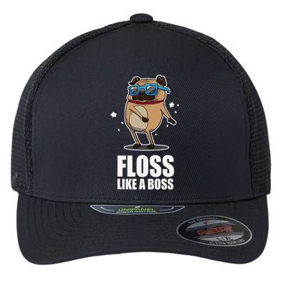 Floss Like A Boss Pug Floss Dance Dog Flexfit Unipanel Trucker Cap