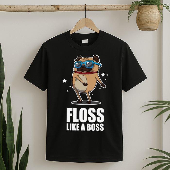 Floss Like A Boss Pug Floss Dance Dog T-Shirt