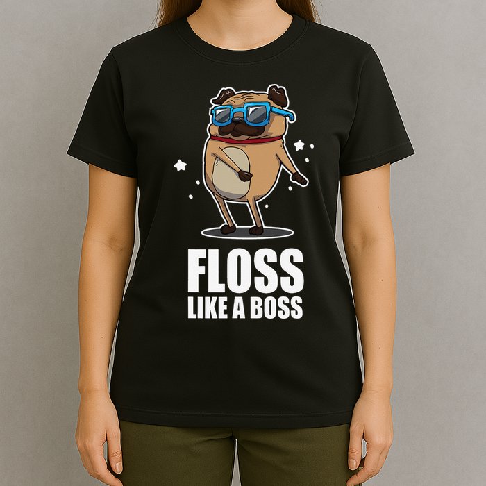 Floss Like A Boss Pug Floss Dance Dog T-Shirt