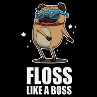Floss Like A Boss Pug Floss Dance Dog T-Shirt