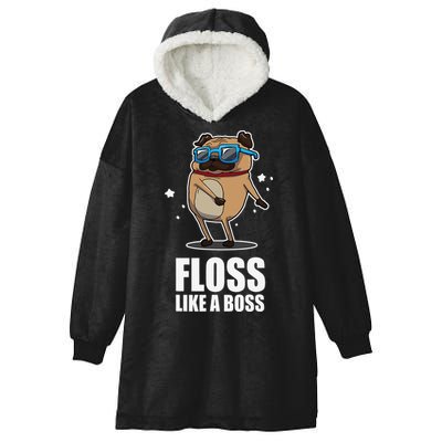 Floss Like A Boss Pug Floss Dance Dog Hooded Wearable Blanket