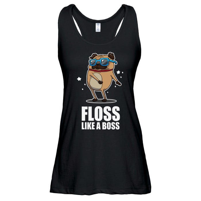 Floss Like A Boss Pug Floss Dance Dog Ladies Essential Flowy Tank