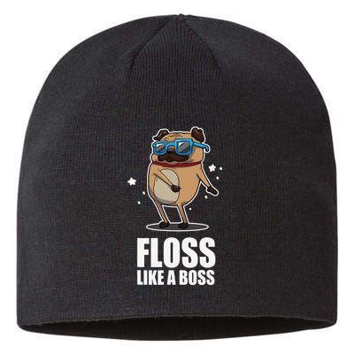 Floss Like A Boss Pug Floss Dance Dog Sustainable Beanie