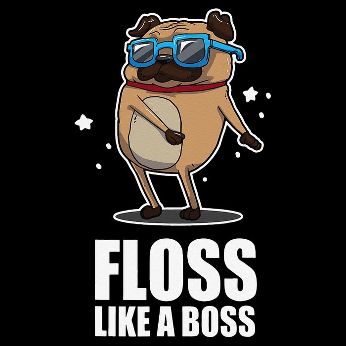 Floss Like A Boss Pug Floss Dance Dog Pom Pom 12in Knit Beanie