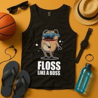Floss Like A Boss Pug Floss Dance Dog Tank Top