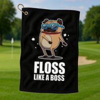 Floss Like A Boss Pug Floss Dance Dog Golf Towel