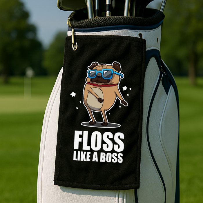 Floss Like A Boss Pug Floss Dance Dog Golf Towel