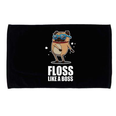 Floss Like A Boss Pug Floss Dance Dog Microfiber Hand Towel
