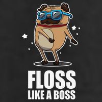 Floss Like A Boss Pug Floss Dance Dog Microfiber Hand Towel