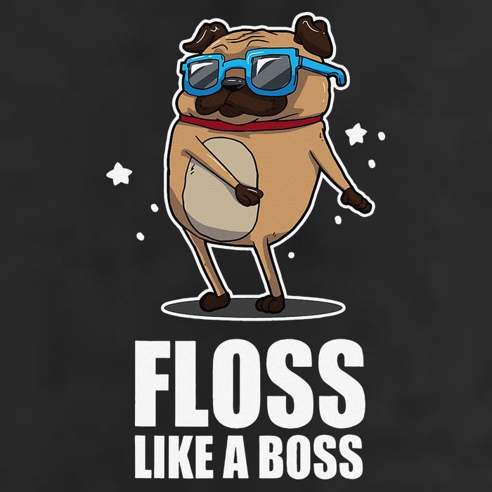 Floss Like A Boss Pug Floss Dance Dog Microfiber Hand Towel