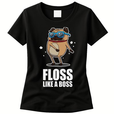 Floss Like A Boss Pug Floss Dance Dog Womens T-Shirt
