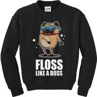 Floss Like A Boss Pug Floss Dance Dog Kids Sweatshirt