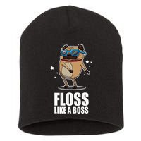Floss Like A Boss Pug Floss Dance Dog Short Acrylic Beanie