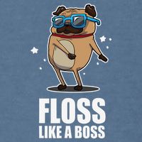 Floss Like A Boss Pug Floss Dance Dog Garment-Dyed Sweatshirt
