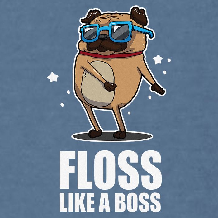 Floss Like A Boss Pug Floss Dance Dog Garment-Dyed Sweatshirt
