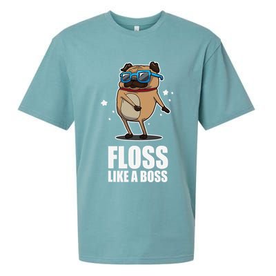 Floss Like A Boss Pug Floss Dance Dog Sueded Cloud Jersey T-Shirt