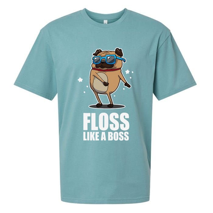 Floss Like A Boss Pug Floss Dance Dog Sueded Cloud Jersey T-Shirt