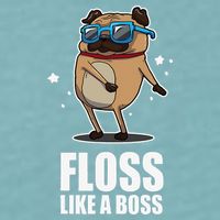 Floss Like A Boss Pug Floss Dance Dog Sueded Cloud Jersey T-Shirt