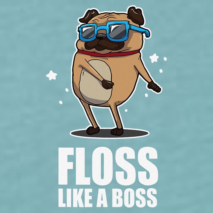 Floss Like A Boss Pug Floss Dance Dog Sueded Cloud Jersey T-Shirt