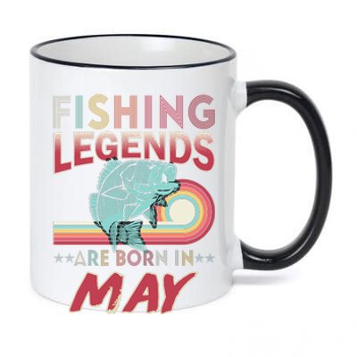 Fishing Legends Are Born In May 11oz Black Color Changing Mug