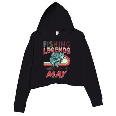 Fishing Legends Are Born In May Crop Fleece Hoodie