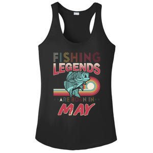 Fishing Legends Are Born In May Ladies PosiCharge Competitor Racerback Tank