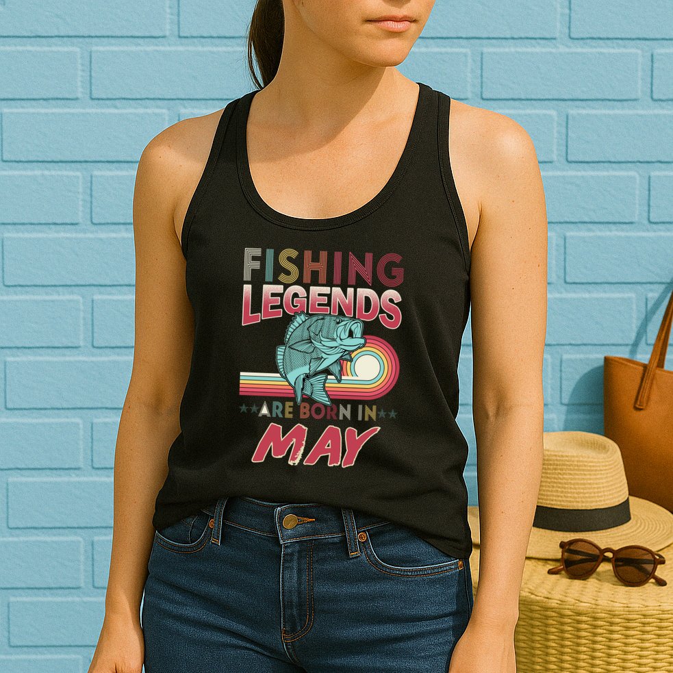 Fishing Legends Are Born In May Womens Tank Top