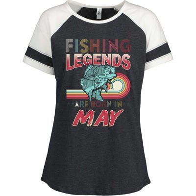 Fishing Legends Are Born In May Enza Ladies Jersey Colorblock Tee