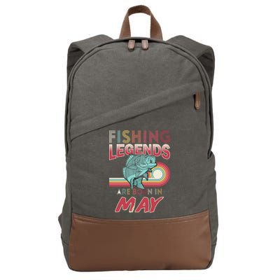 Fishing Legends Are Born In May Cotton Canvas Backpack